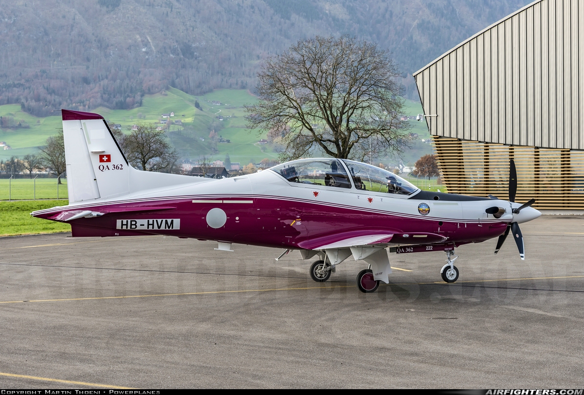 Qatar - Emiri Air Force Pilatus PC-21 HB-HVM at Buochs (Stans) (LSMU / LSZC), Switzerland