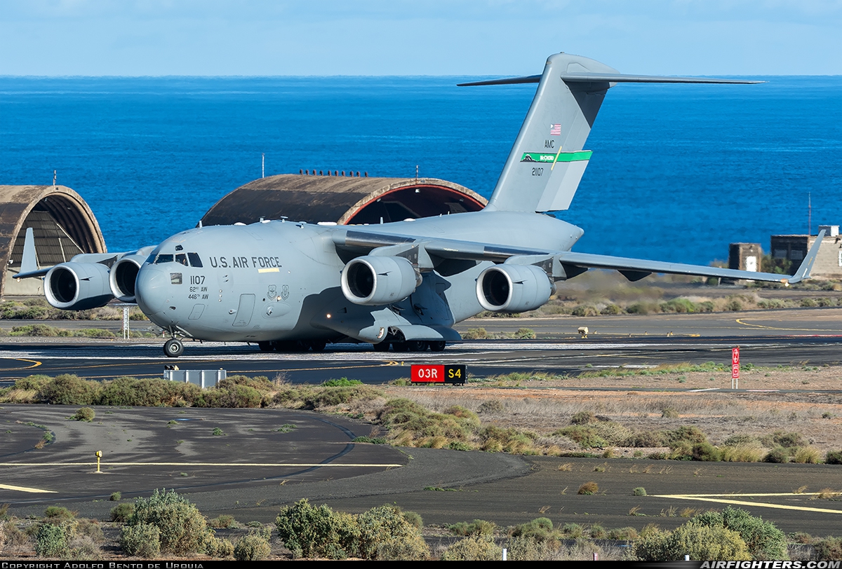 USA - Air Force Boeing C-17A Globemaster III 02-1107 at Gran Canaria (- Las Palmas / Gando) (LPA / GCLP), Spain