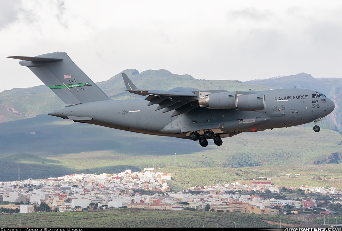 USA - Air Force Boeing C-17A Globemaster III 02-1107 at Gran Canaria (- Las Palmas / Gando) (LPA / GCLP), Spain