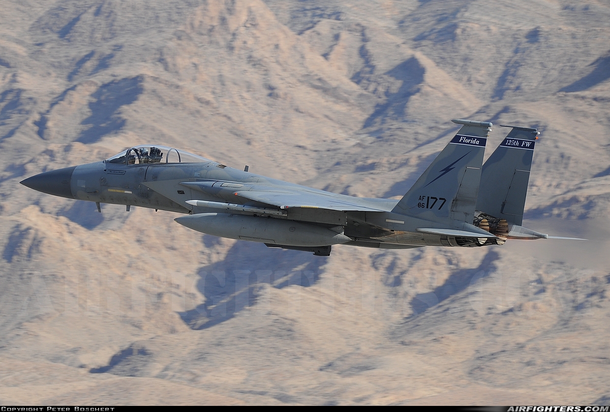 USA - Air Force McDonnell Douglas F-15C Eagle 86-0177 at Las Vegas - Nellis AFB (LSV / KLSV), USA