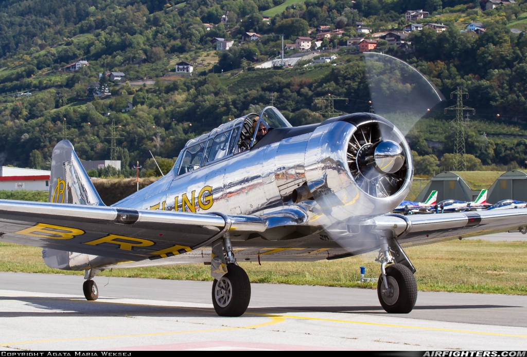 Private North American T-6G Texan F-AZCQ at Sion (- Sitten) (SIR / LSGS / LSMS), Switzerland