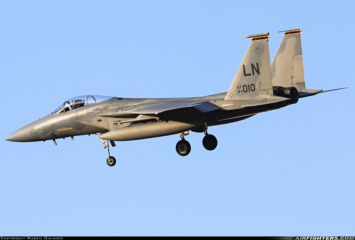 USA - Air Force McDonnell Douglas F-15C Eagle 84-0010 at Albacete (- Los Llanos) (LEAB), Spain