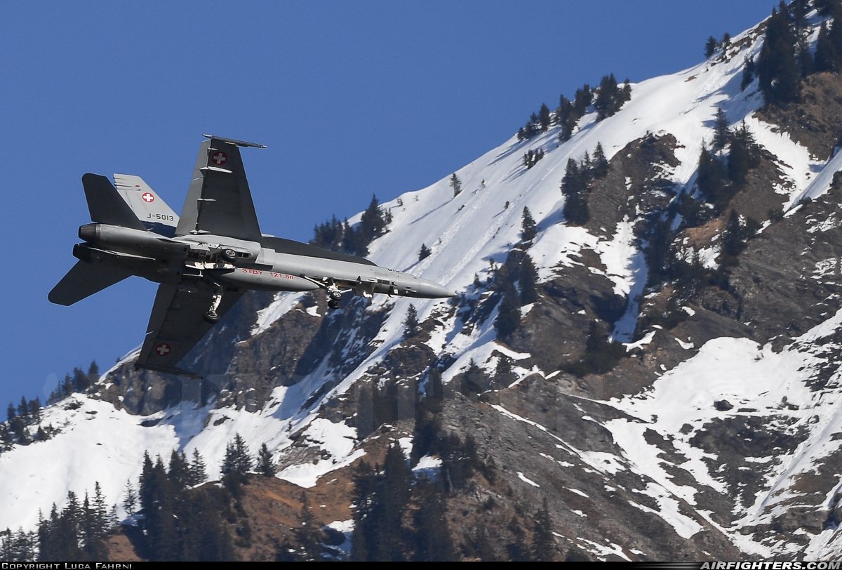 Switzerland - Air Force McDonnell Douglas F/A-18C Hornet J-5013 at Meiringen (LSMM), Switzerland