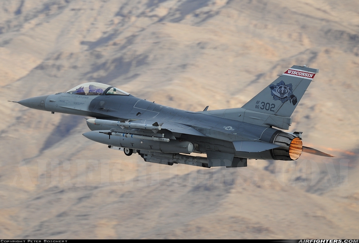 USA - Air Force General Dynamics F-16C Fighting Falcon 86-0302 at Las Vegas - Nellis AFB (LSV / KLSV), USA