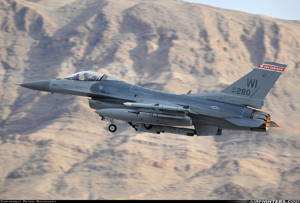 USA - Air Force General Dynamics F-16C Fighting Falcon 87-0280 at Las Vegas - Nellis AFB (LSV / KLSV), USA