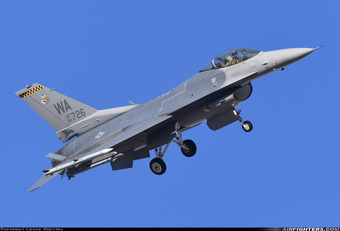 USA - Air Force General Dynamics F-16C Fighting Falcon 90-0726 at Las Vegas - Nellis AFB (LSV / KLSV), USA