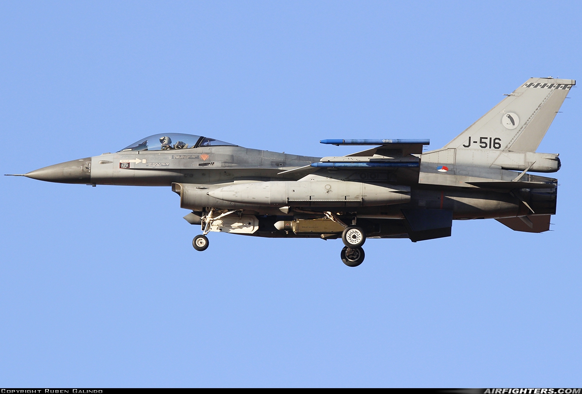 Netherlands - Air Force General Dynamics F-16AM Fighting Falcon J-516 at Albacete (- Los Llanos) (LEAB), Spain