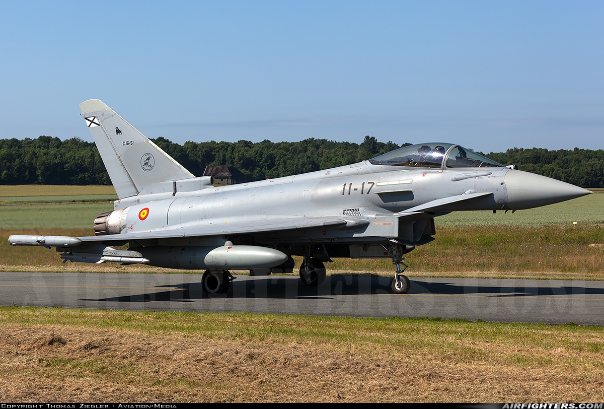 Spain - Air Force Eurofighter C-16 Typhoon (EF-2000S) C.16-51 at Florennes (EBFS), Belgium