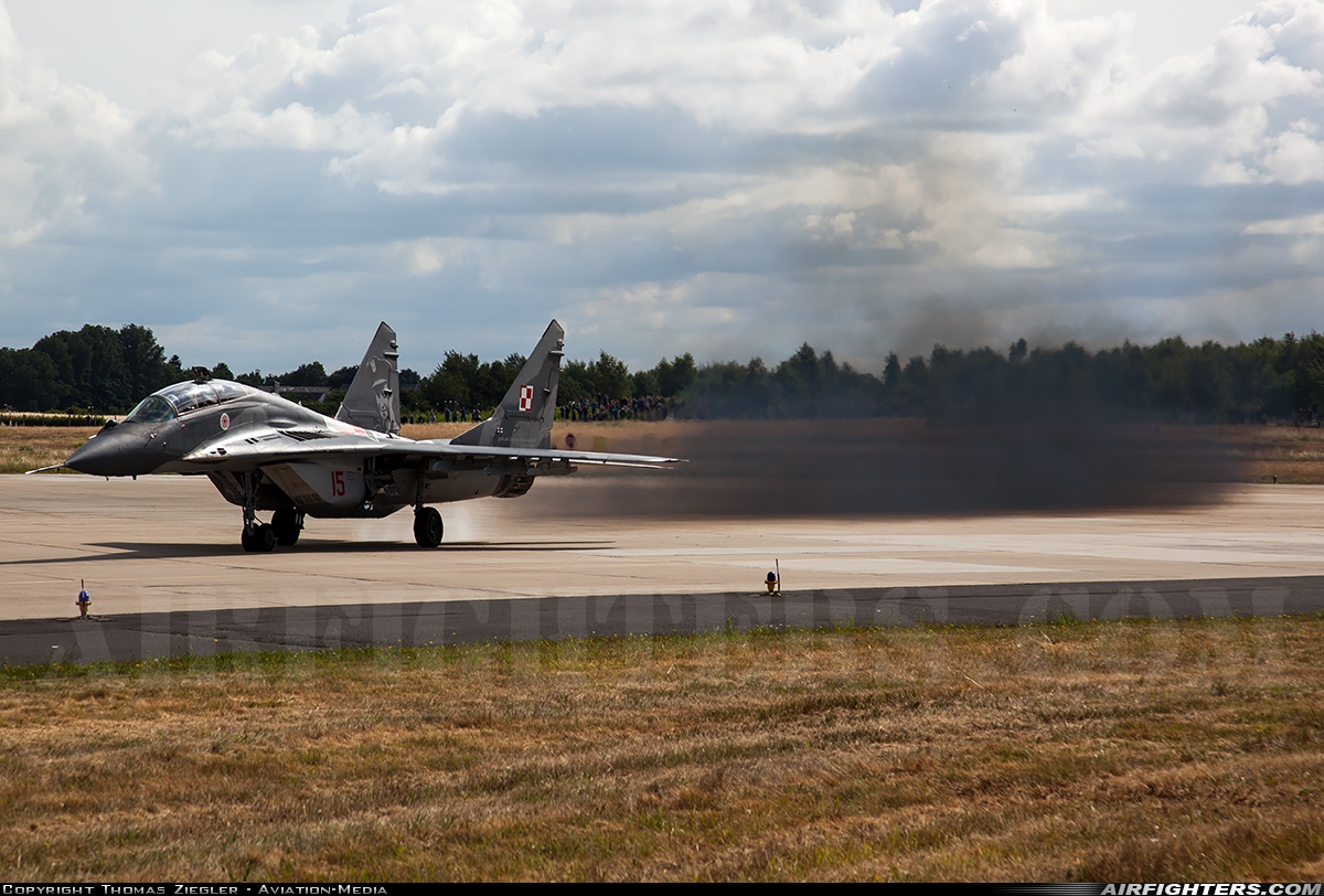 Poland - Air Force Mikoyan-Gurevich MiG-29UB (9.51) 15 at Geilenkirchen (GKE / ETNG), Germany