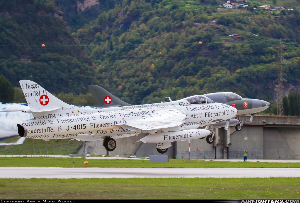 Private - Hunterverein Obersimmental Hawker Hunter F58 HB-RVS at Sion (- Sitten) (SIR / LSGS / LSMS), Switzerland