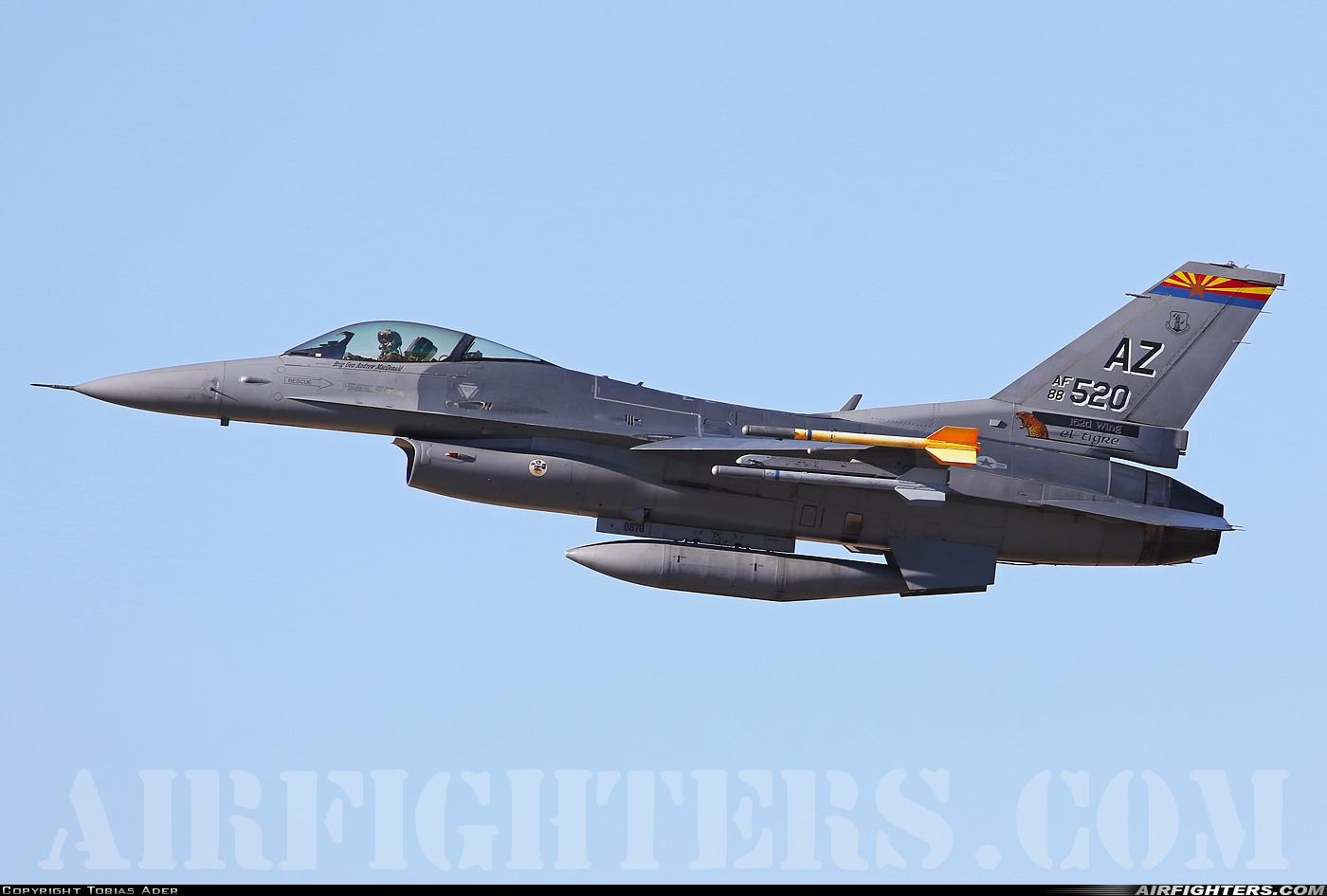 USA - Air Force General Dynamics F-16C Fighting Falcon 88-0520 at Tucson - Int. (TUS / KTUS), USA