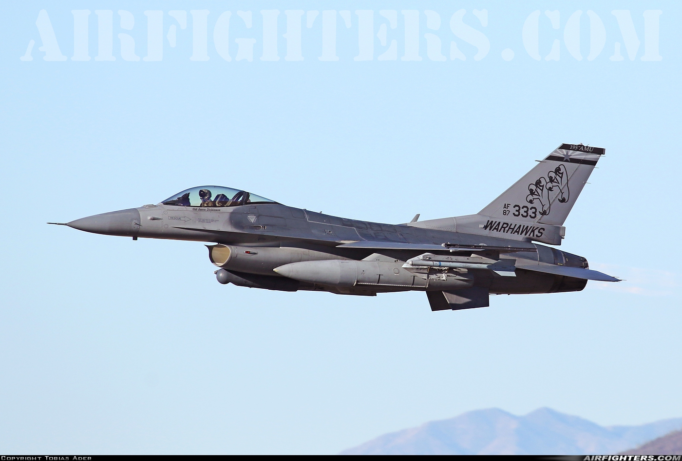 USA - Air Force General Dynamics F-16C Fighting Falcon 87-0333 at Tucson - Int. (TUS / KTUS), USA