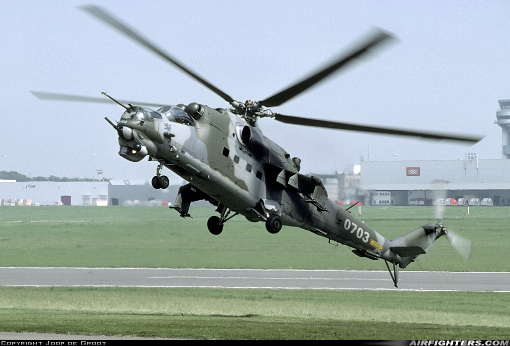 Czech Republic - Air Force Mil Mi-35 (Mi-24V) 0703 at Liege (- Bierset) (LGG / EBLG), Belgium