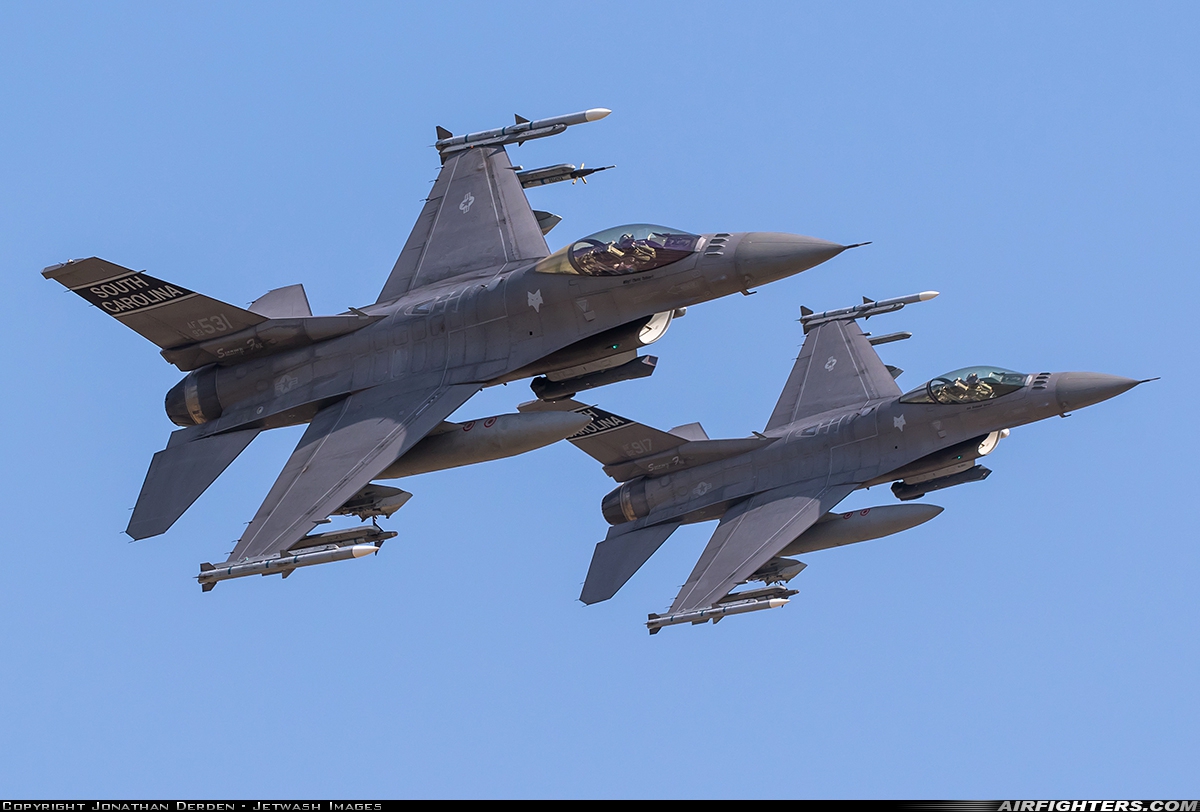 USA - Air Force General Dynamics F-16C Fighting Falcon 93-0531 at Off-Airport - Poinsett Electronic Combat Range, USA