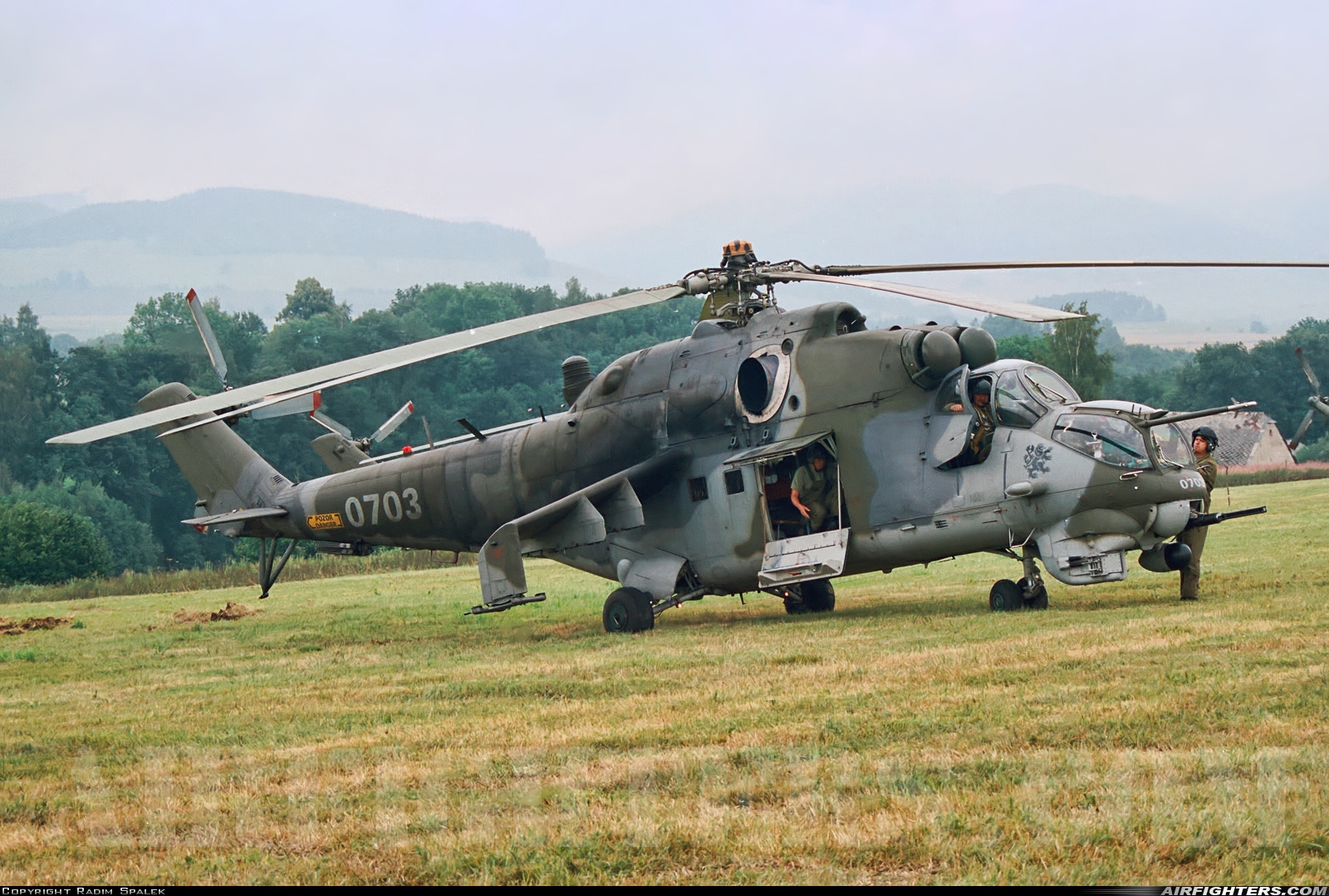 Czech Republic - Air Force Mil Mi-35 (Mi-24V) 0703 at Off-Airport - Kraliky, Czech Republic