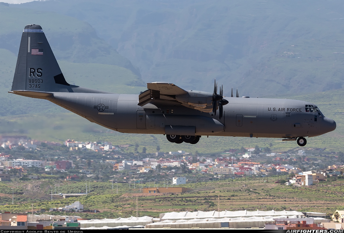 USA - Air Force Lockheed Martin C-130J-30 Hercules (L-382) 08-8603 at Gran Canaria (- Las Palmas / Gando) (LPA / GCLP), Spain