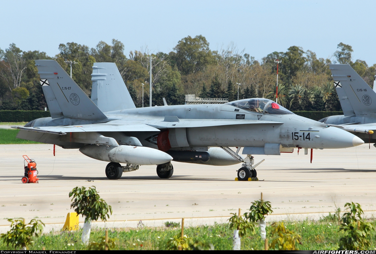 Spain - Air Force McDonnell Douglas C-15 Hornet (EF-18A+) C.15-27 at Malaga (AGP / LEMG), Spain