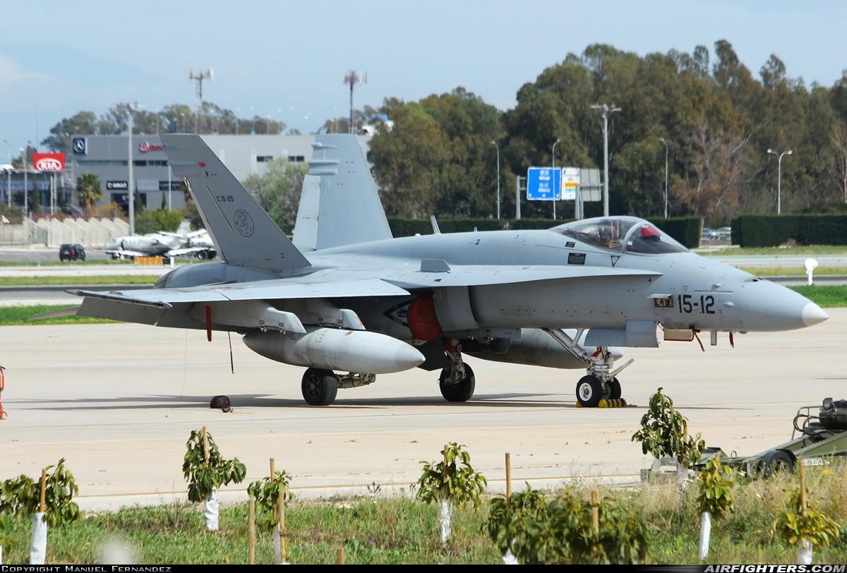 Spain - Air Force McDonnell Douglas C-15 Hornet (EF-18A) C.15-25 at Malaga (AGP / LEMG), Spain