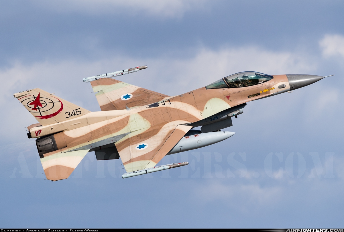 Israel - Air Force General Dynamics F-16C Fighting Falcon 345 at Andravida (Pyrgos -) (PYR / LGAD), Greece