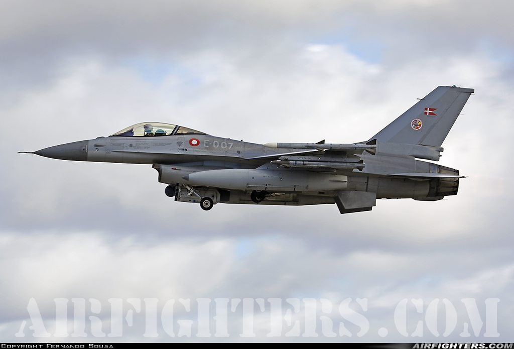 Denmark - Air Force General Dynamics F-16AM Fighting Falcon E-007 at Monte Real (BA5) (LPMR), Portugal