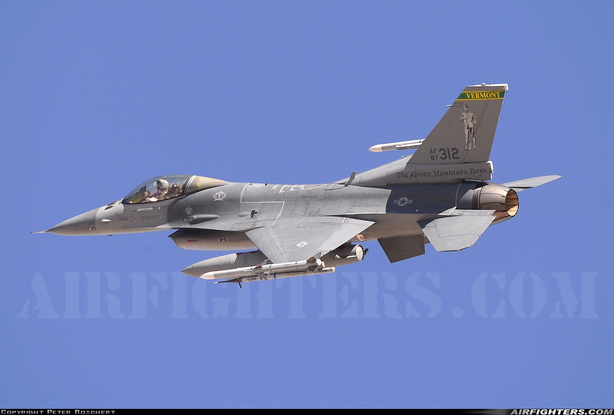 USA - Air Force General Dynamics F-16C Fighting Falcon 87-0312 at Las Vegas - Nellis AFB (LSV / KLSV), USA