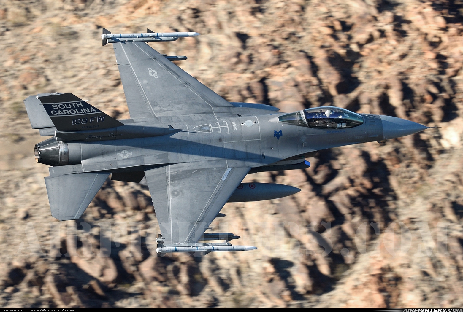 USA - Air Force General Dynamics F-16C Fighting Falcon 93-0549 at Off-Airport - Rainbow Canyon area, USA