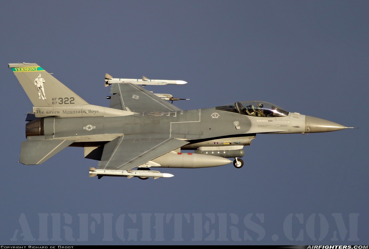 USA - Air Force General Dynamics F-16C Fighting Falcon 87-0322 at Las Vegas - Nellis AFB (LSV / KLSV), USA