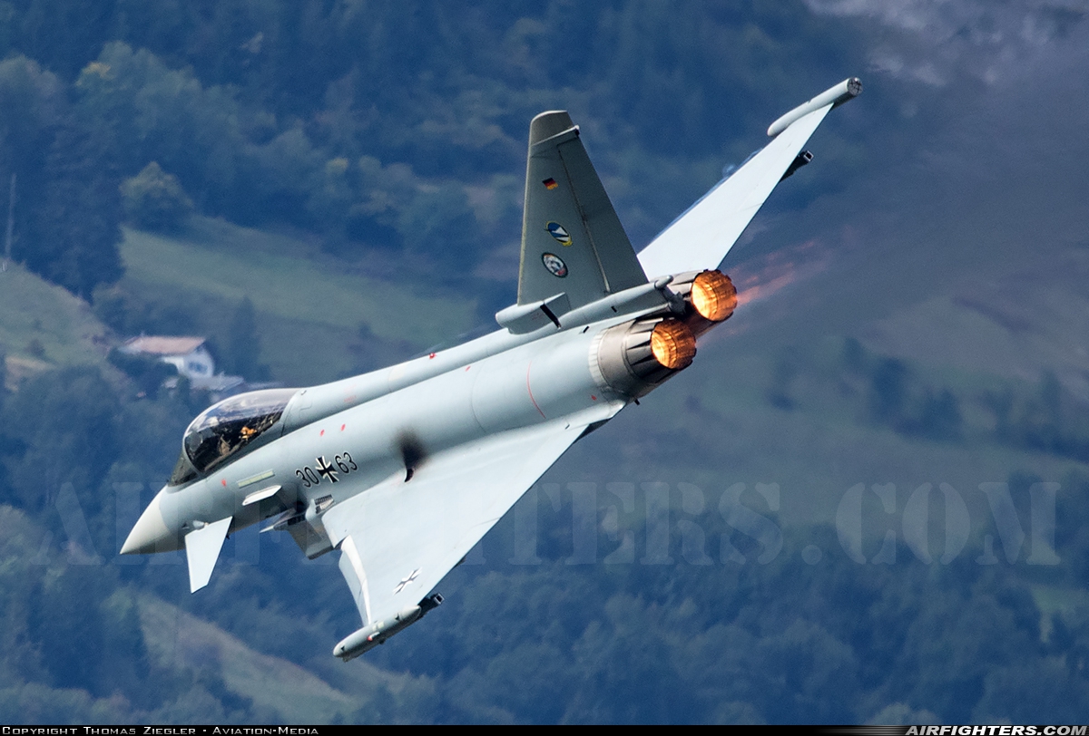 Germany - Air Force Eurofighter EF-2000 Typhoon S 30+63 at Sion (- Sitten) (SIR / LSGS / LSMS), Switzerland