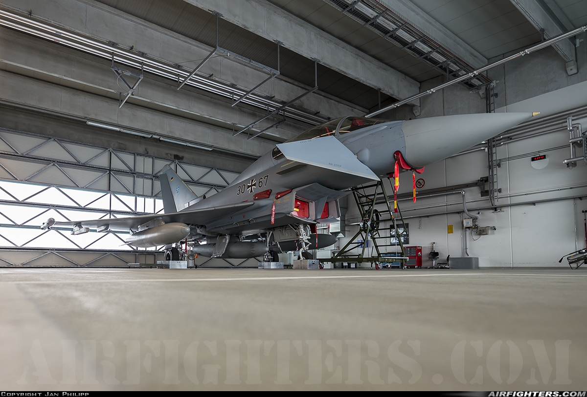 Germany - Air Force Eurofighter EF-2000 Typhoon T 30+67 at Rostock - Laage (RLG / ETNL), Germany