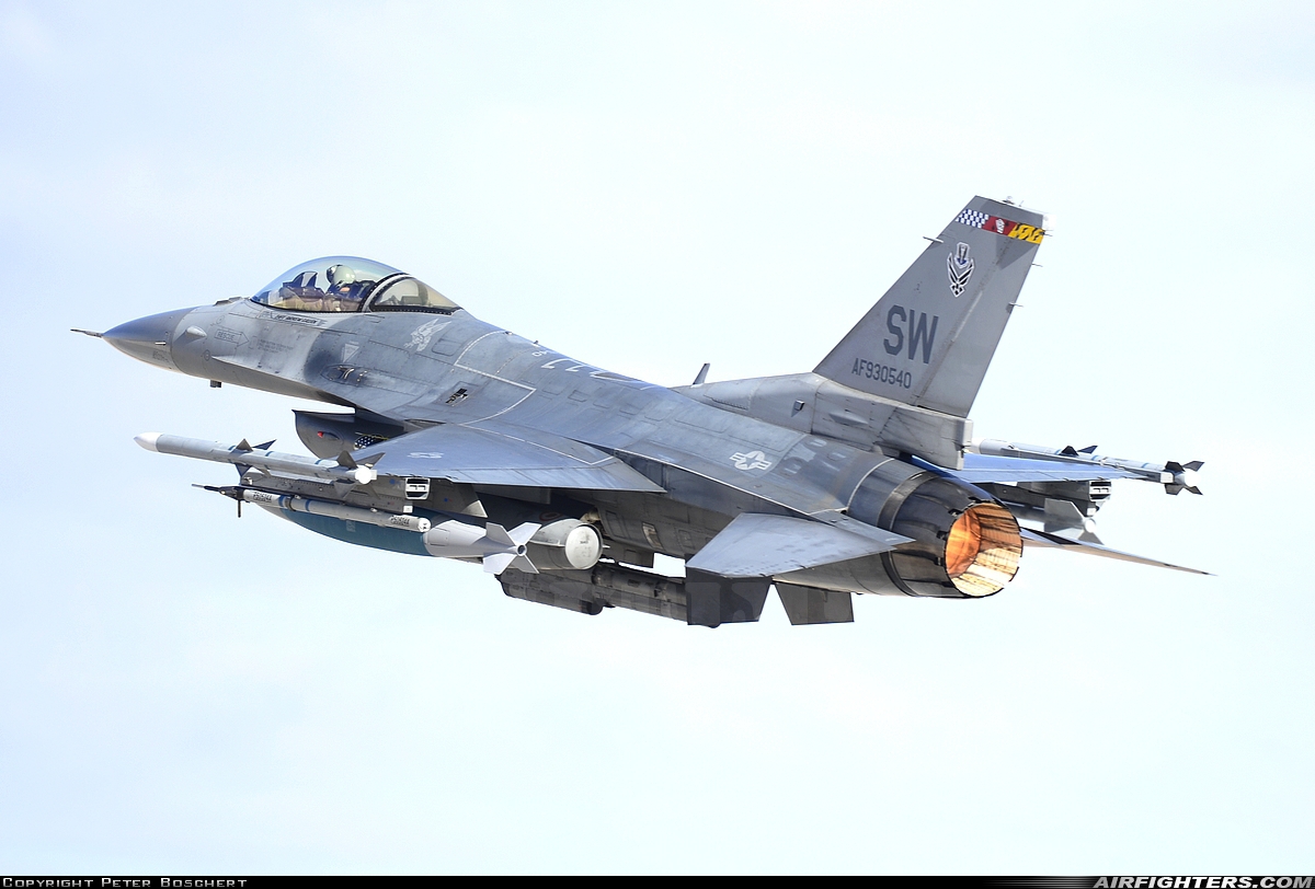 USA - Air Force General Dynamics F-16C Fighting Falcon 93-0540 at Las Vegas - Nellis AFB (LSV / KLSV), USA