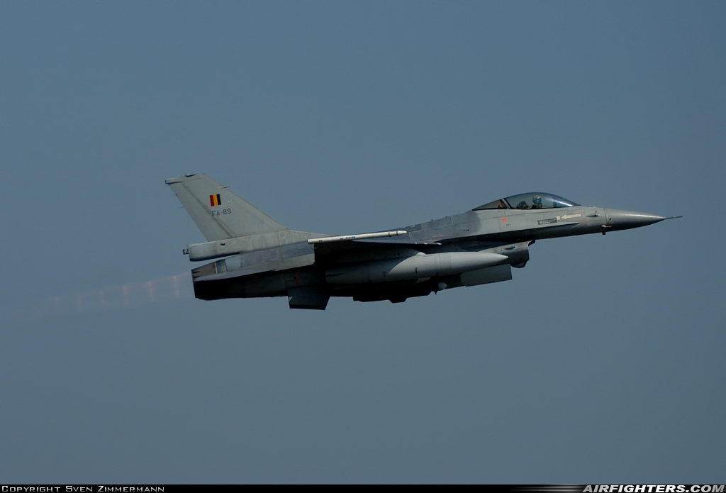 Belgium - Air Force General Dynamics F-16AM Fighting Falcon FA-89 at Florennes (EBFS), Belgium