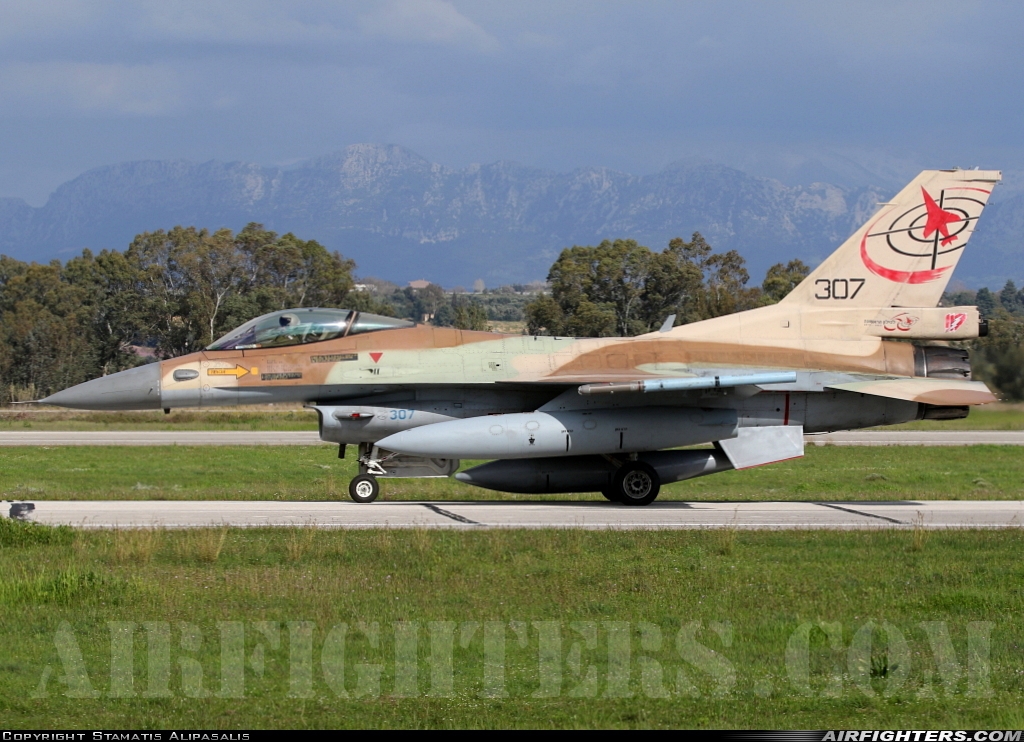 Israel - Air Force General Dynamics F-16C Fighting Falcon 307 at Andravida (Pyrgos -) (PYR / LGAD), Greece