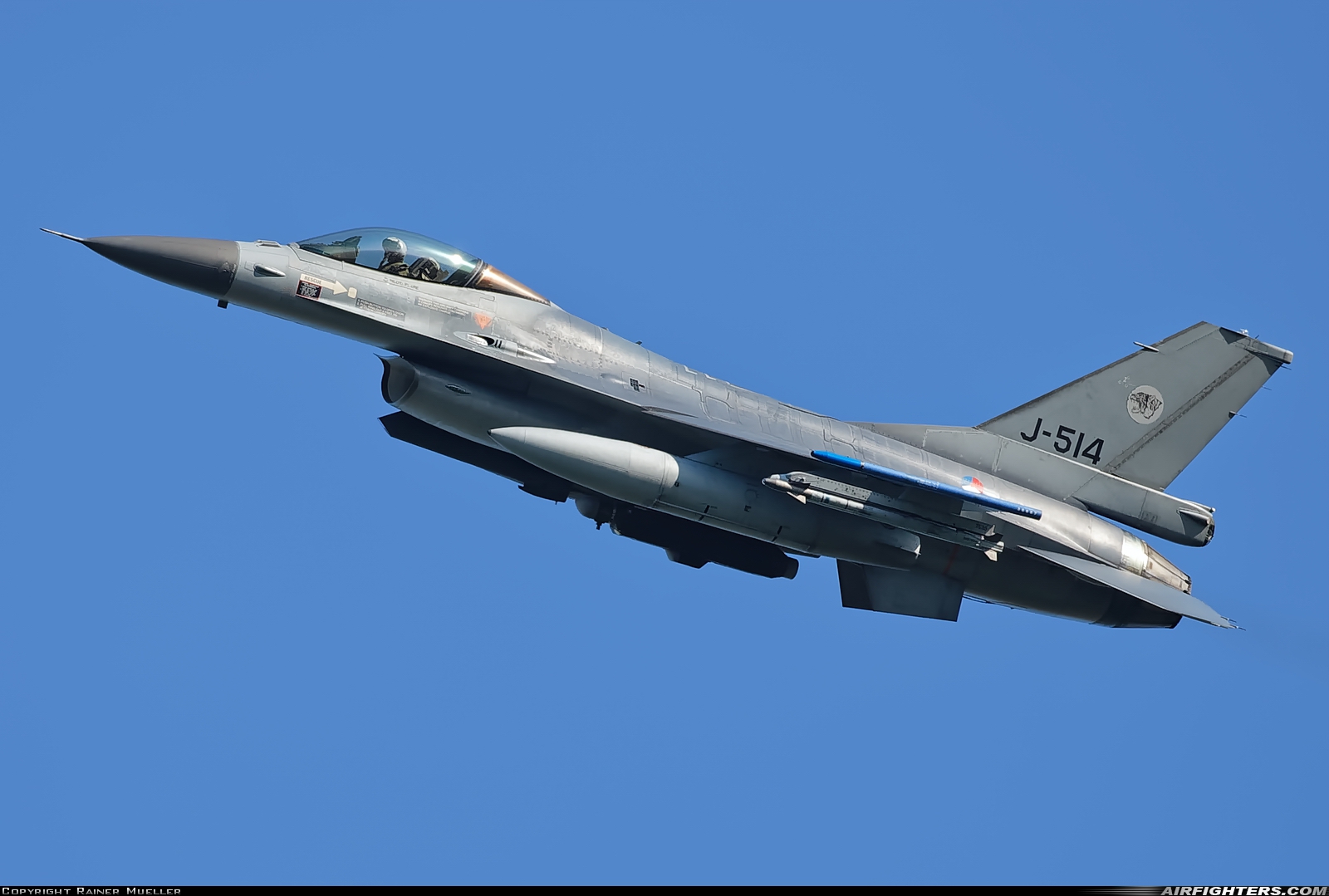 Netherlands - Air Force General Dynamics F-16AM Fighting Falcon J-514 at Leeuwarden (LWR / EHLW), Netherlands