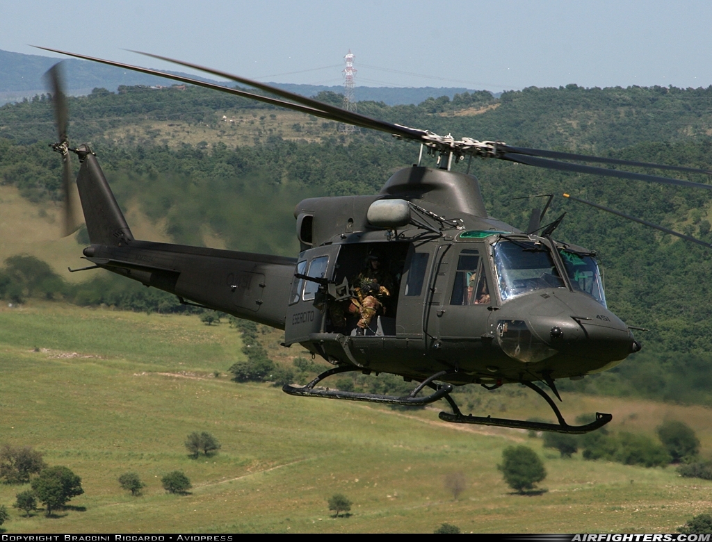 Italy - Army Agusta-Bell AB-412 Grifone MM81194 at Off-Airport - Monte Romano, Italy