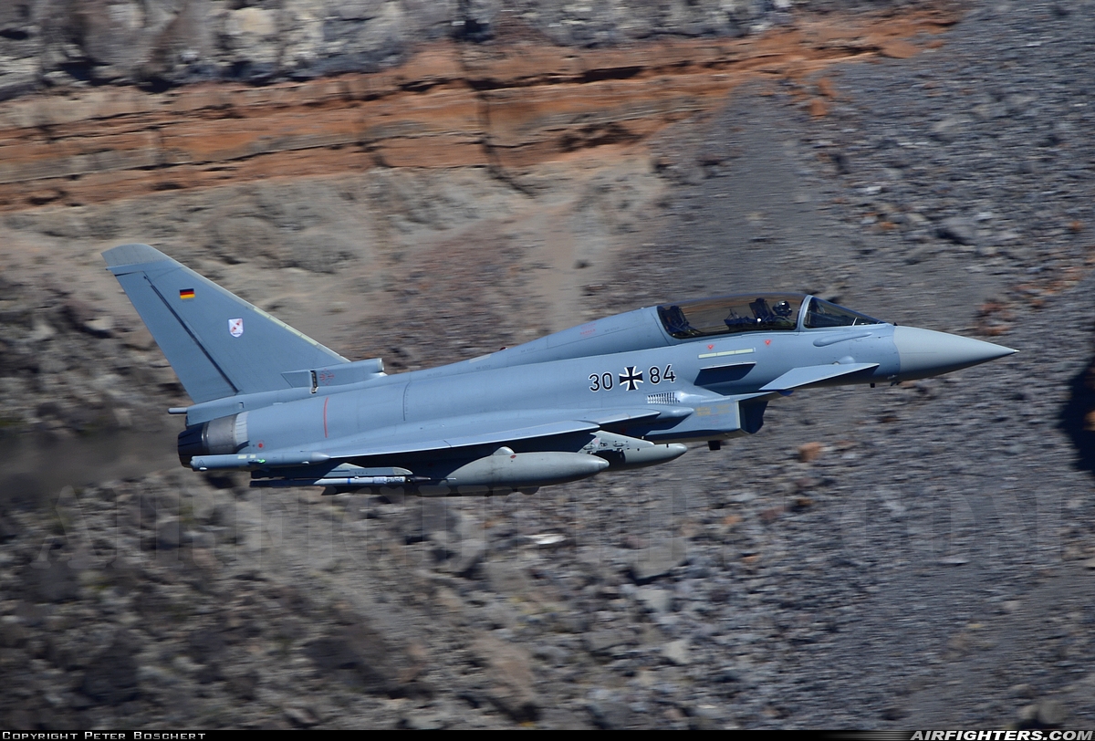 Germany - Air Force Eurofighter EF-2000 Typhoon T 30+84 at Off-Airport - Rainbow Canyon area, USA