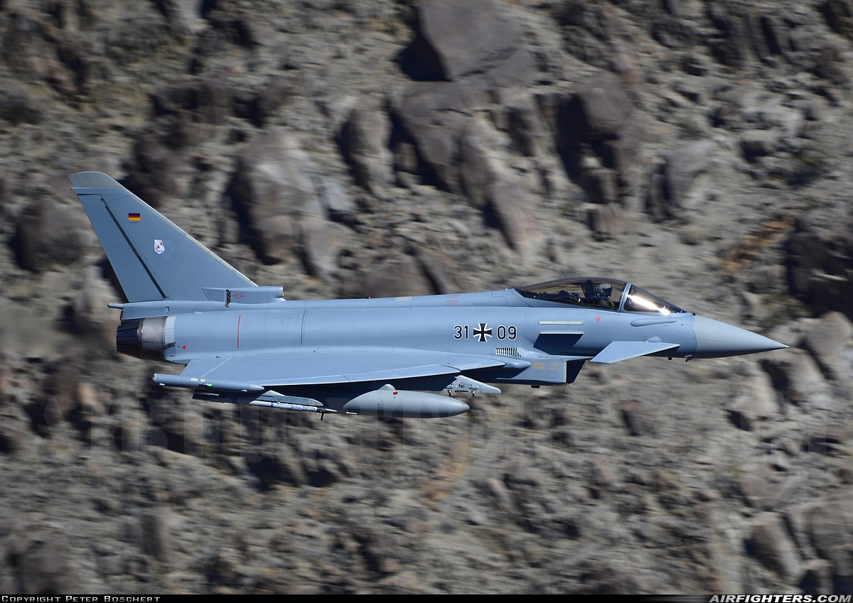 Germany - Air Force Eurofighter EF-2000 Typhoon S 31+09 at Off-Airport - Rainbow Canyon area, USA