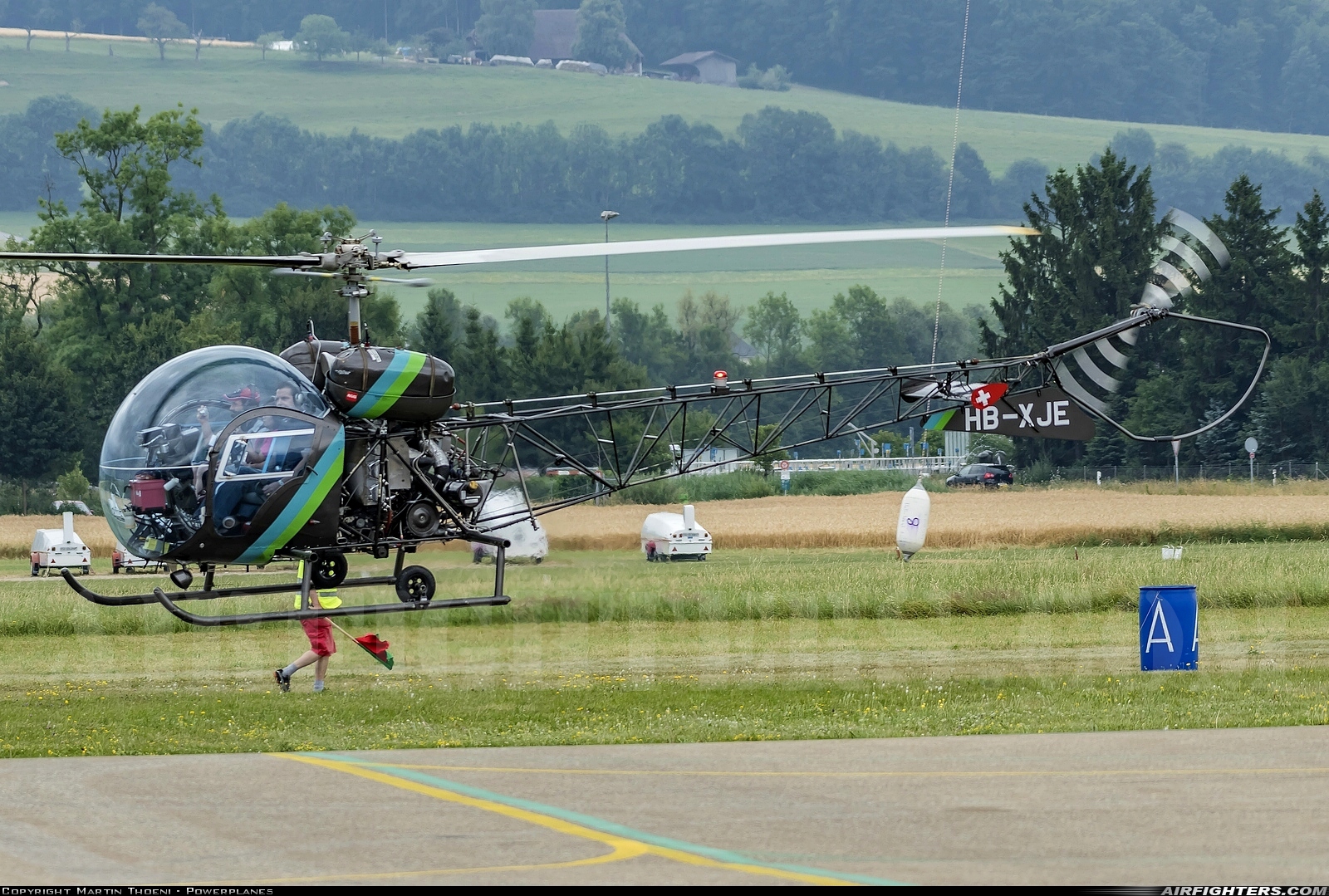 Private Agusta-Bell Sioux AH1 (AB-47G-3) HB-XJE at Grenchen (LSZG), Switzerland