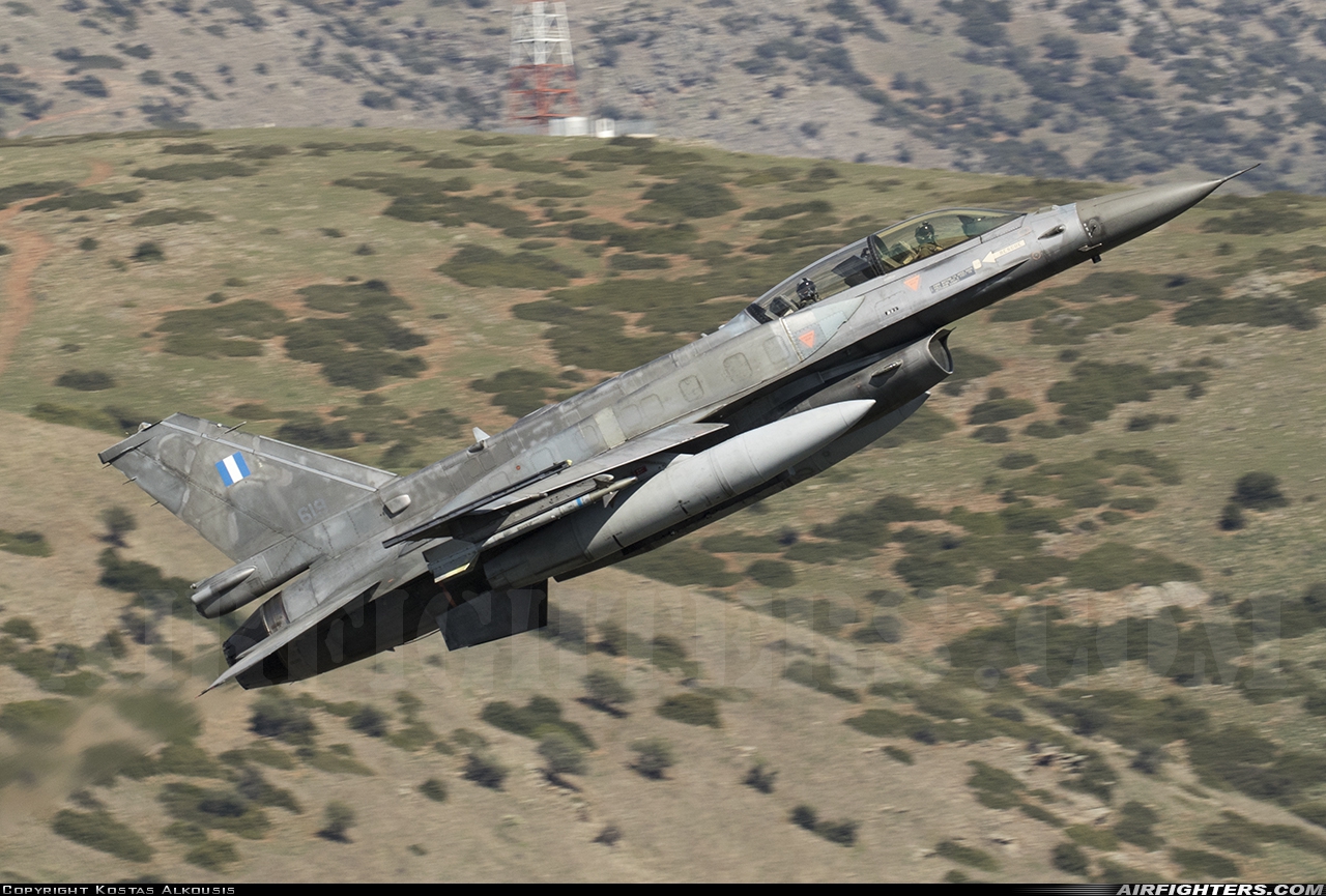 Greece - Air Force General Dynamics F-16D Fighting Falcon 619 at Off-Airport - Larisa, Greece