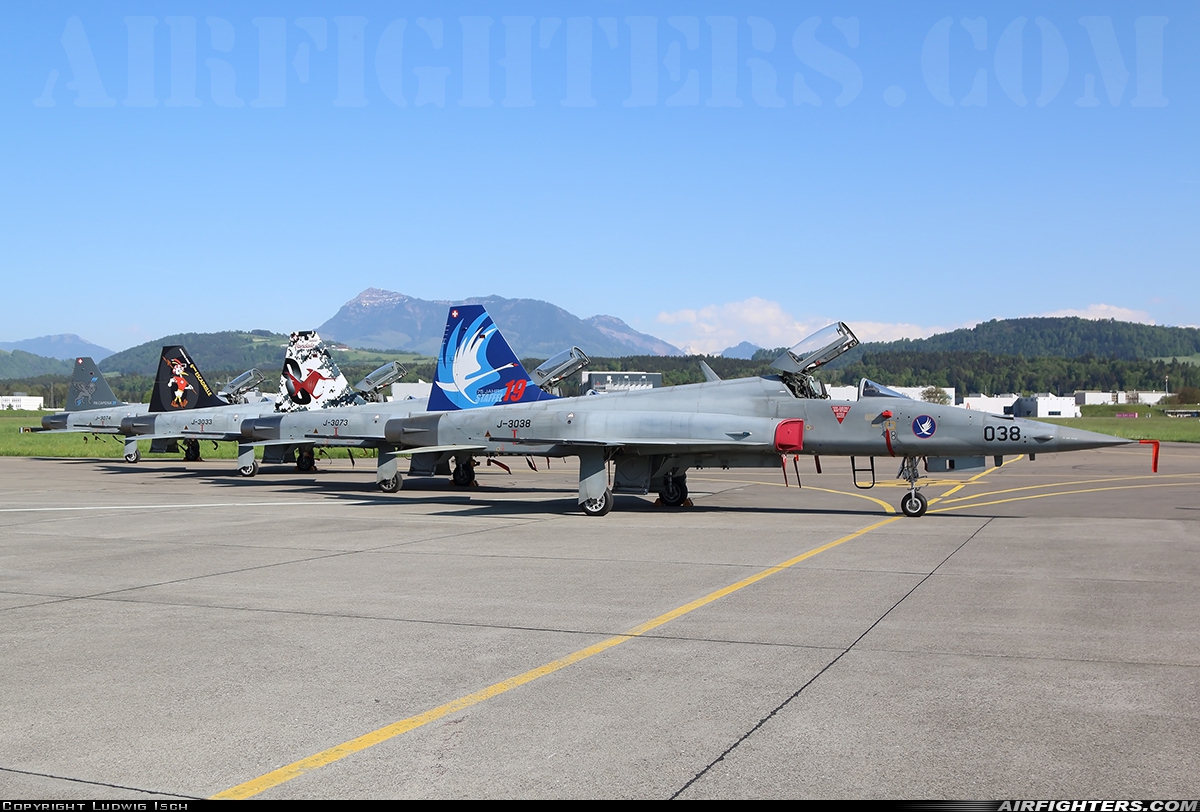 Switzerland - Air Force Northrop F-5E Tiger II J-3038 at Emmen (EML / LSME), Switzerland