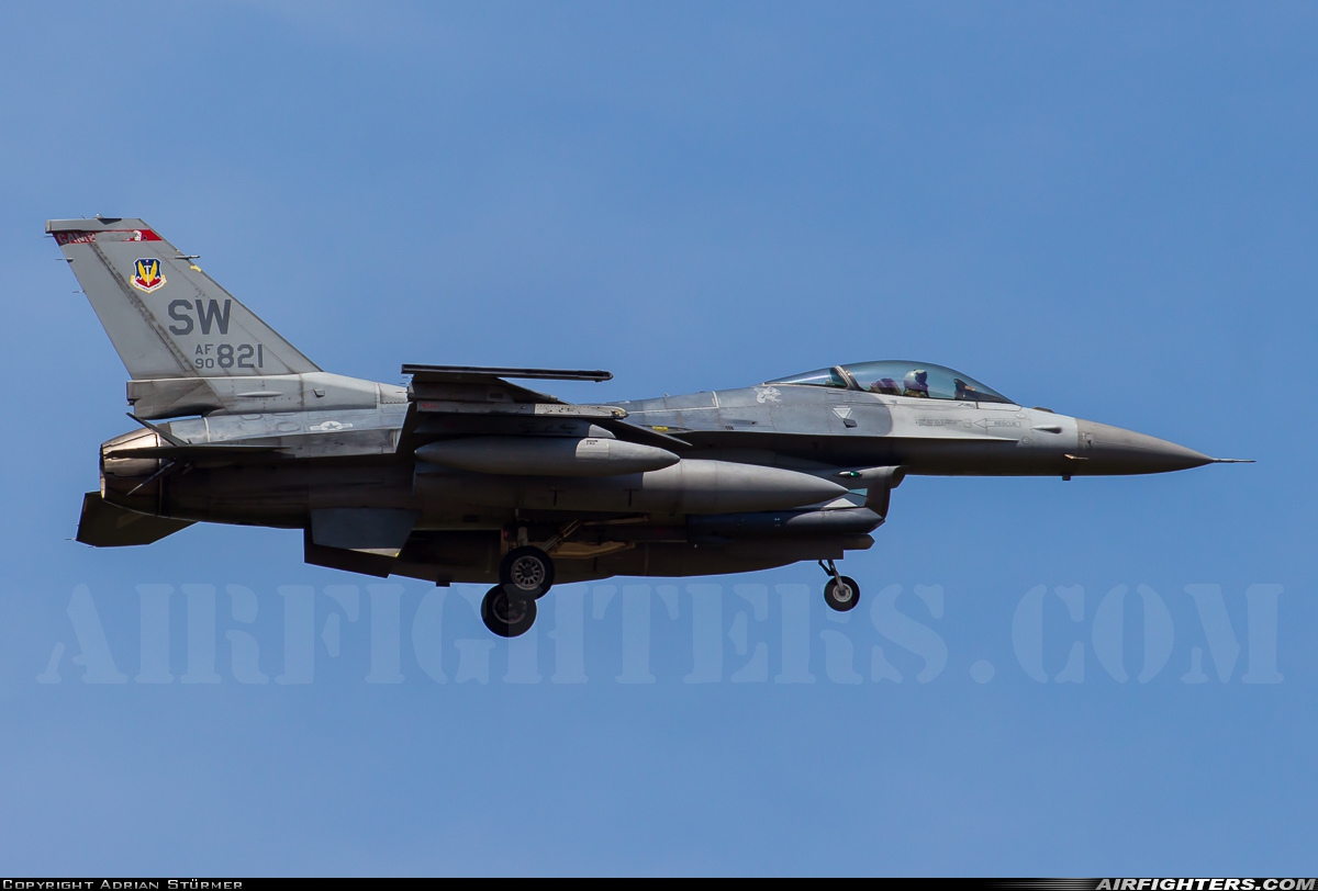 USA - Air Force General Dynamics F-16C Fighting Falcon 90-0821 at Spangdahlem (SPM / ETAD), Germany
