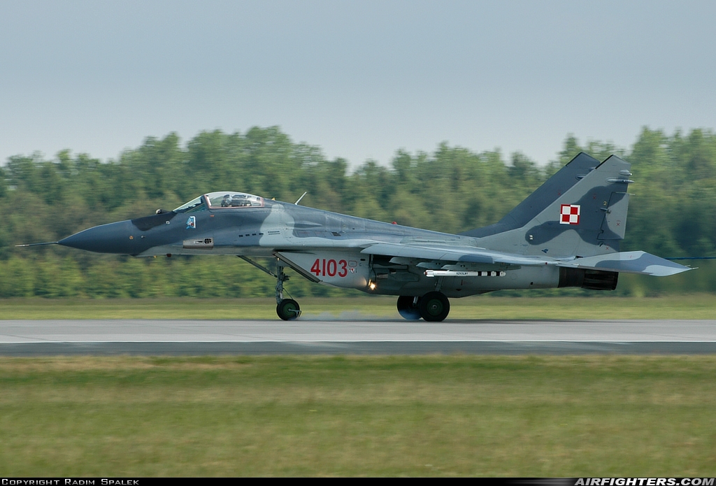 Poland - Air Force Mikoyan-Gurevich MiG-29G (9.12A) 4103 at Poznan / Krzesiny (EPKS), Poland