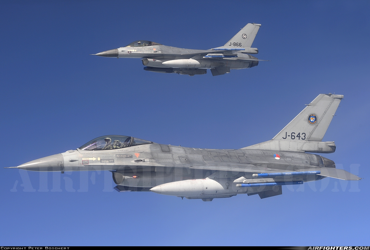 Netherlands - Air Force General Dynamics F-16AM Fighting Falcon J-643 at In Flight, Netherlands
