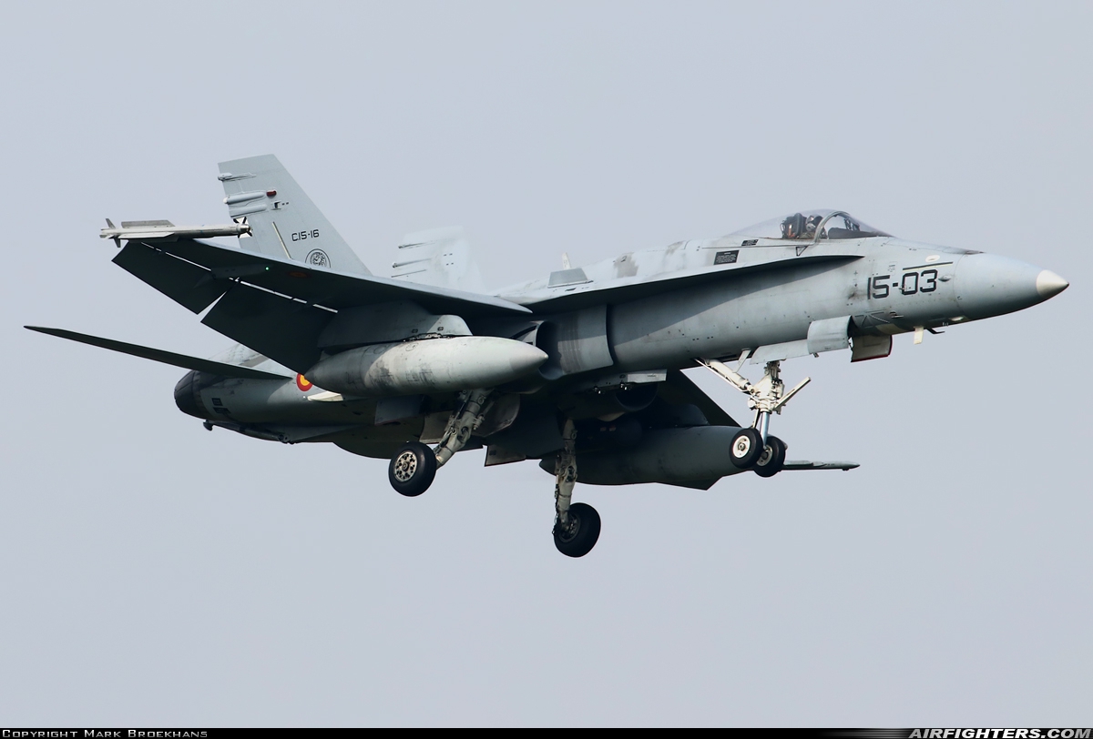 Spain - Air Force McDonnell Douglas C-15 Hornet (EF-18A+) C.15-16 at Leeuwarden (LWR / EHLW), Netherlands