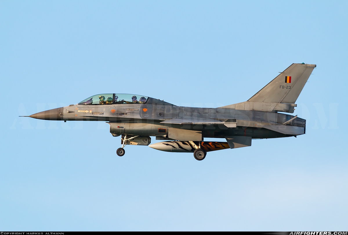 Belgium - Air Force General Dynamics F-16BM Fighting Falcon FB-23 at Poznan / Krzesiny (EPKS), Poland
