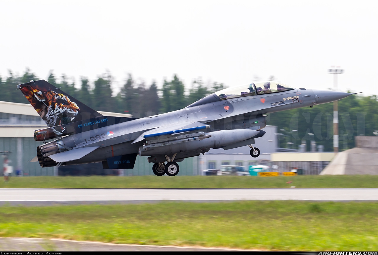 Netherlands - Air Force General Dynamics F-16BM Fighting Falcon J-882 at Poznan / Krzesiny (EPKS), Poland
