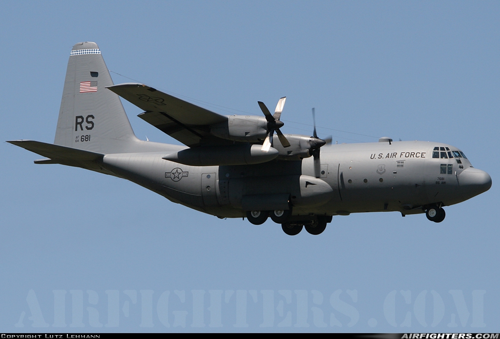 USA - Air Force Lockheed C-130E Hercules (L-382) 64-17681 at Ramstein (- Landstuhl) (RMS / ETAR), Germany