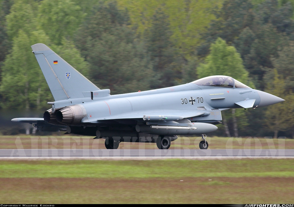 Germany - Air Force Eurofighter EF-2000 Typhoon S 30+70 at Holzdorf (ETSH), Germany