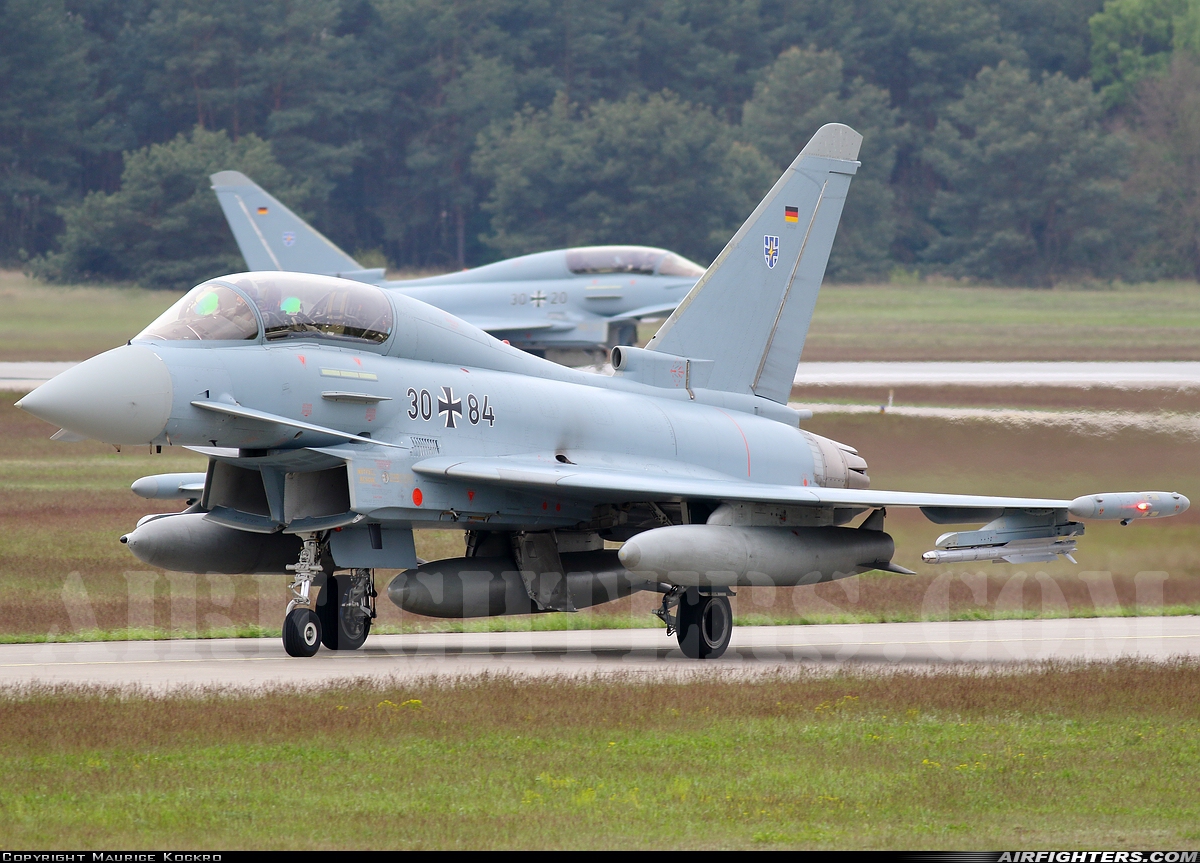 Germany - Air Force Eurofighter EF-2000 Typhoon T 30+84 at Holzdorf (ETSH), Germany