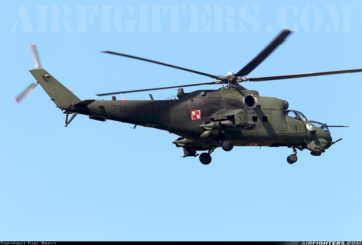 Poland - Army Mil Mi-24W 738 at Breda - Gilze-Rijen (GLZ / EHGR), Netherlands