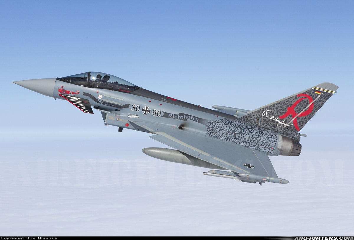 Germany - Air Force Eurofighter EF-2000 Typhoon S 30+90 at In Flight, Germany